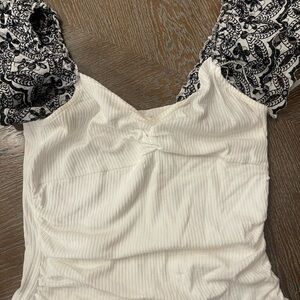 Anthropologie Elegant White and Black Women's Top
